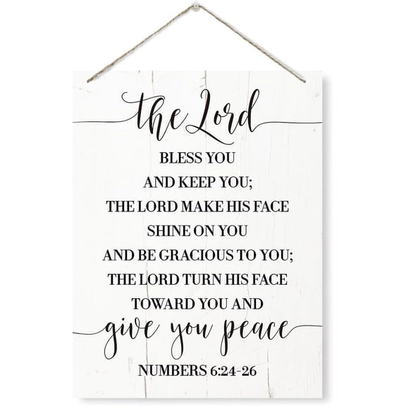 Religious Decor Sign, The Lord Bless You and Keep You Sign, Rustic Wooden Hanging Plaque, Scripture Wall Art, Bible Verse Wood Sign, Numbers 6:24-26 Christian Door Sign, Christian Gift