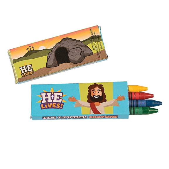 Religious Easter Crayons - Basic Supplies - 24 Pieces