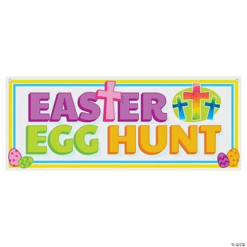 Religious Easter Egg Hunt Banner, Easter, Party Decor, 1 Piece