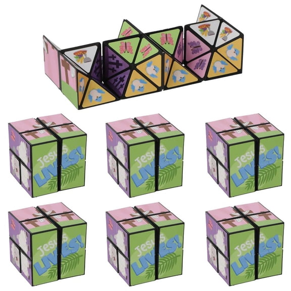 Religious Easter He Lives Plastic Magic Infinity Puzzle Cubes 6 Pc.