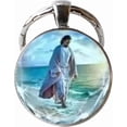 thumbnail image 1 of Religious Faith Jesus Art Photo Glass Keychain, 1 of 2