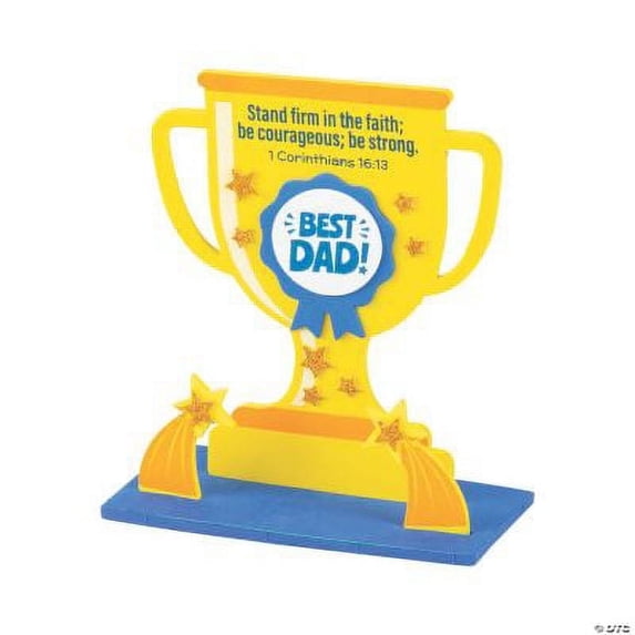 Religious Father's Day Trophy Tabletop Craft Kit, Craft Kits, 3 - D Tabletop, Home Decor Craft Kits, Father's Day, 12 Pieces, Multicolor