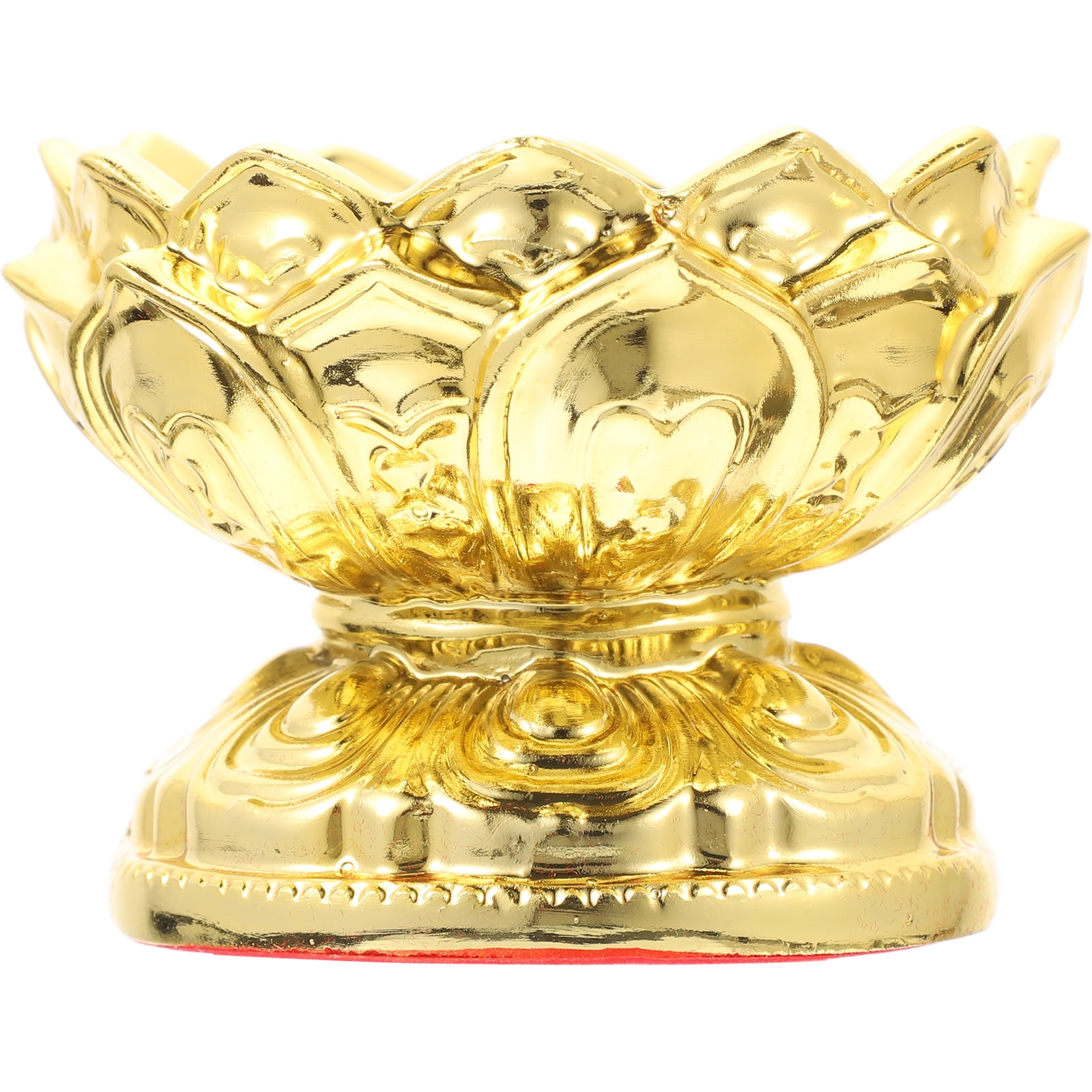 Religious Figurine Stand Prayer Wheel Base Lotus Hand Held Chinese