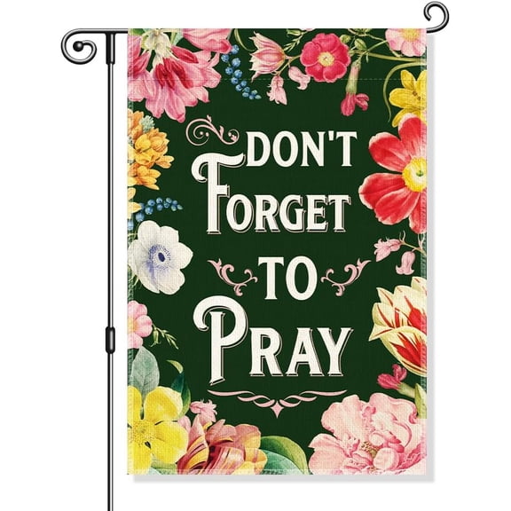 Religious Floral Garden Flag, Funny Faith Yard Flag for Outside, Double Sided Christian Prayer Banner for Home Outdoor Dcor
