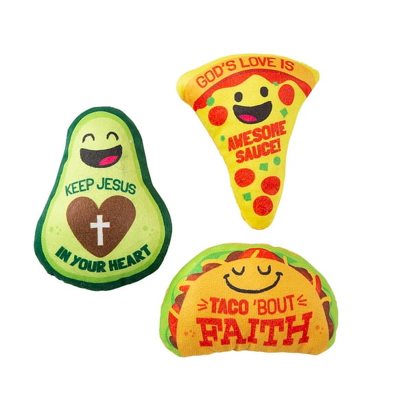 Religious Food Pun Avocado Taco Pizza Plush Toys - 50 Pieces
