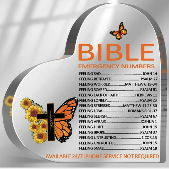 Religious Gifts for Women, Inspirational Christian Gifts, Faith Based Decor Acrylic Hearts Decoration for Friend Home Office Prayer Room, Religious Paperweight Keepsake Gifts