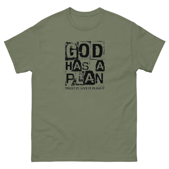 Religious God Has A Plan Trust It Live It Plan It classic tee (Military Green, L)