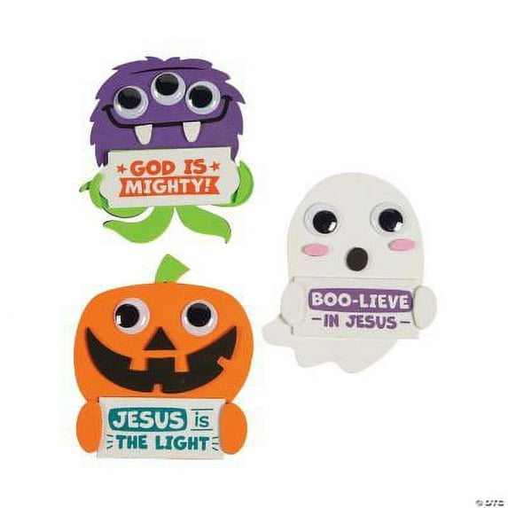 Religious Halloween Character Magnet Craft Kit - Makes 12, Halloween, Craft Kits, 12 Pcs