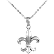 Religious Jewelry by FDJ Sterling Silver Fleur-de-Lis Charm Pendant Necklace, 22"