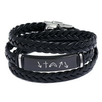 Religious Layered Wrap Leather Bracelet Bangle for Men Women Christian Jesus Witness Bracelets-He Came He Died He Arose He Ascended He's Coming Back, Black