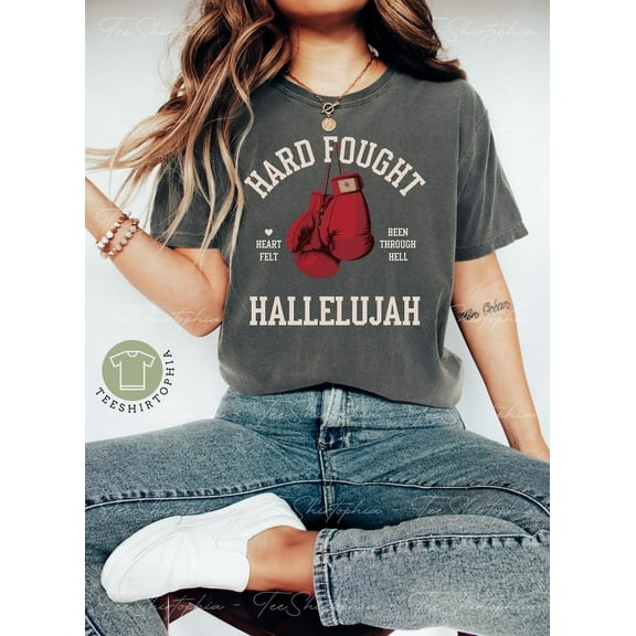 Religious Mom Shirt, Hard Fought Hallelujah Shirt, Christian Shirts, Bible Verse Shirt, Christian Worship T-Shirt, Jesus Tee