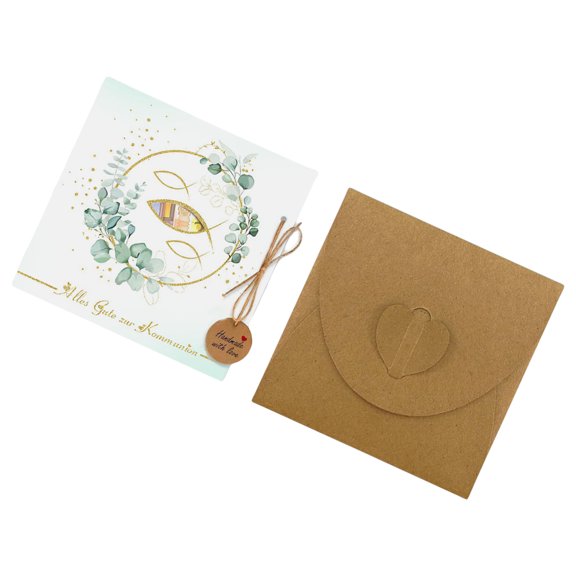 Religious Money Holder Envelopes Set For Religious Celebrations With Greeting Card Label and Wrapping Rope
