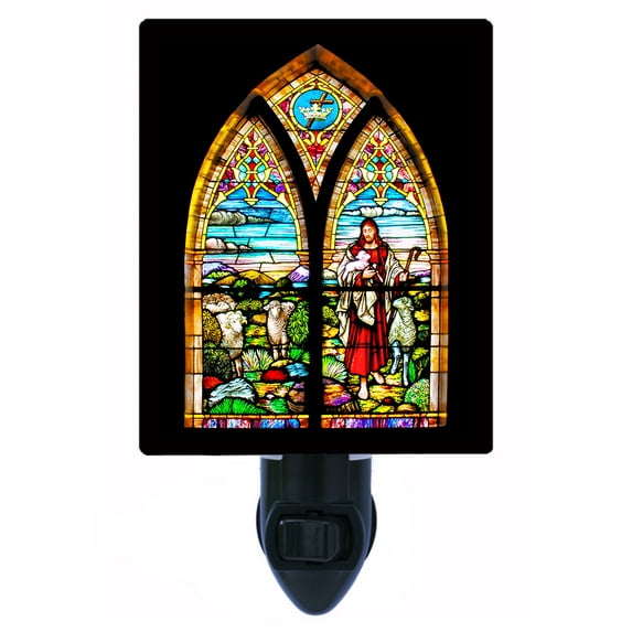 Night Light - The Good Shepherd. | Religious Theme, Includes Free Switchable Insert, 4W Bulb, E12 Base