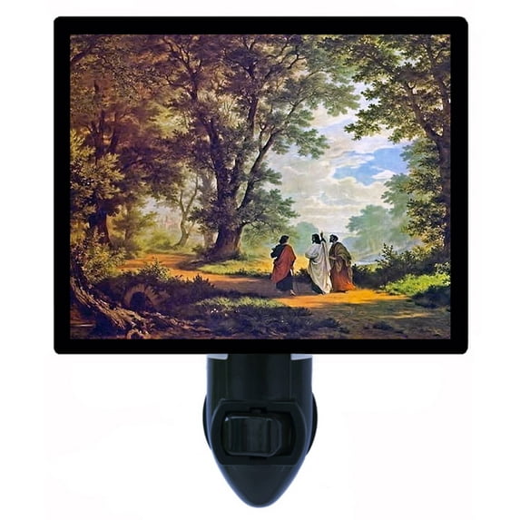 Night Light - The Road to Emmaus. | Religious Theme, Includes Free Switchable Insert, 4W Bulb, E12 Base
