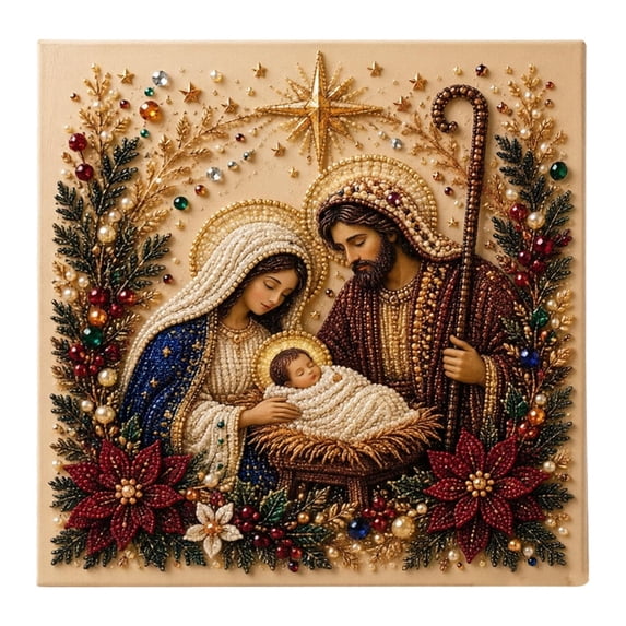 Religious Pearl Painting, Faith Diamond Kit, Jesus Religious3D Pearl Diamond Art Kit DIY Bead Painting Canvas With Pearls Drill Pen Tray Set for Adults Spiritual Faith Wall Decor Gift, F