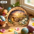 thumbnail image 1 of Religious He Is Risen Wooden Decor Set, Handcrafted Solid Wood Easter Empty Tomb Resurrection Scene, Detachable Nativity Tray Shelf Decor for Christian Faith Home Tabletop Display, 1 of 8