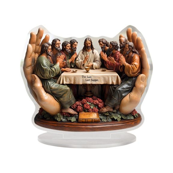 Religious Sculpture Acrylic Last Supper Art for Room or Study Desk