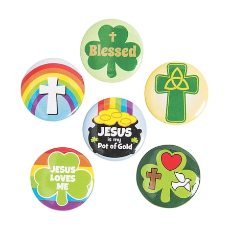 Religious St Patrick'S Day Mini Buttons - Party Favors - 48 Pieces