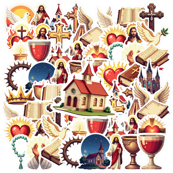 Religious Stationery Stickers Vintage Teacher Reward Stickers Spiritual Animal Stickers for Suitcases Laptops