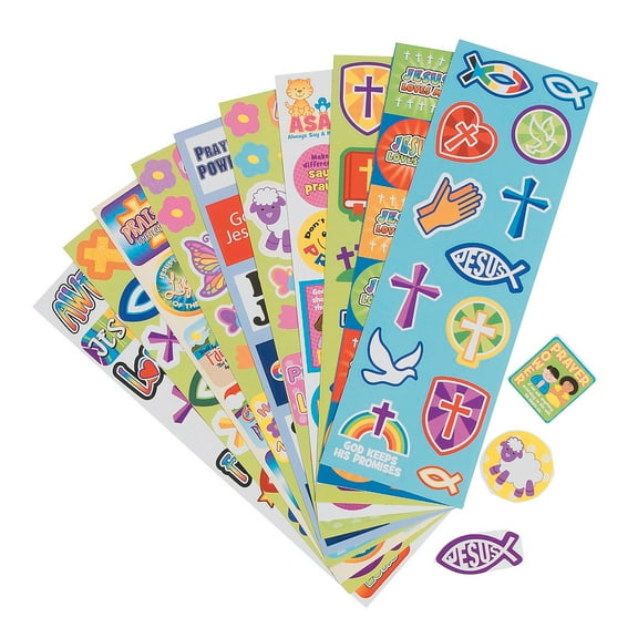 Religious Sticker Assortment 100 Sheets - Stationery - 100 Pieces