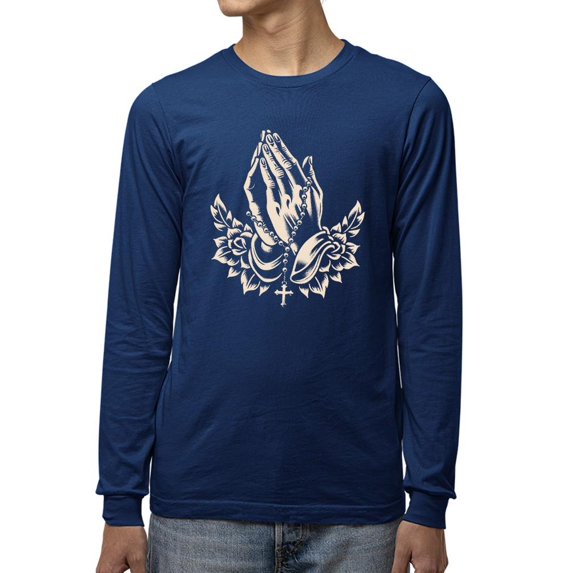 Religious Symbol Graphic Tee Long Sleeve Men's