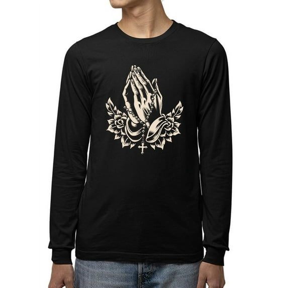 Religious Symbol Graphic Tee Long Sleeve Men's