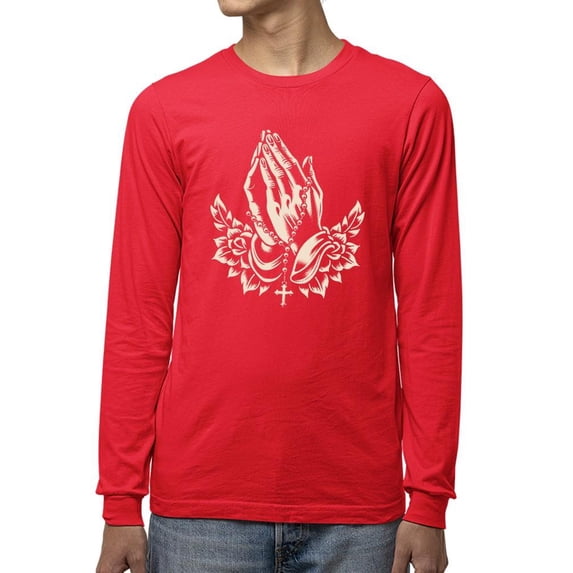 Religious Symbol Graphic Tee Long Sleeve Men's