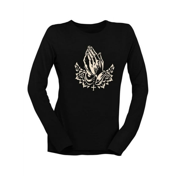Religious Symbol Graphic Tee Long Sleeve Women's