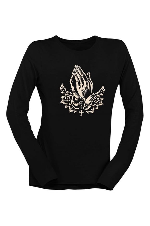 Religious Symbol Graphic Tee Long Sleeve Women's