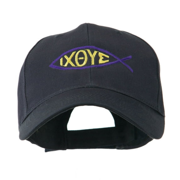 Religious Symbol of Christ Embroidered Cap - Navy OSFM