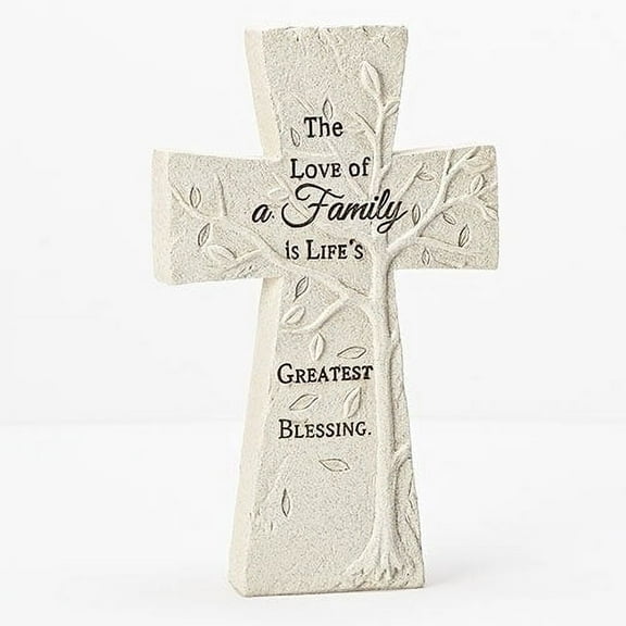 Religious Table Top Cross Stone Family Greatest Blessing 11078.