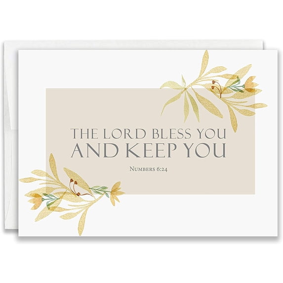 Religious Thank You Cards with Bible Verse - Watercolor Scripture Design - Pack of 24 - Rectangle