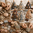thumbnail image 1 of Religious-Themed Beaded & Quilted Christmas Tree DIY Kit, 3D Fabric Patchwork Christmas Craft Set with Nativity Design, Handmade Holiday Tabletop Decor Gift for Adults Beginners, 1 of 4