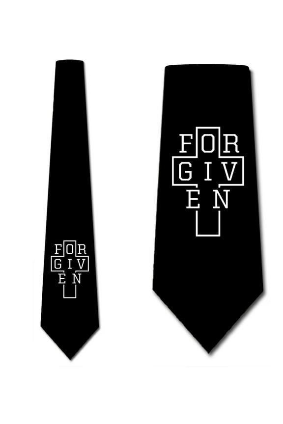 Religious Ties Mens Forgiven Cross Necktie by Three Rooker
