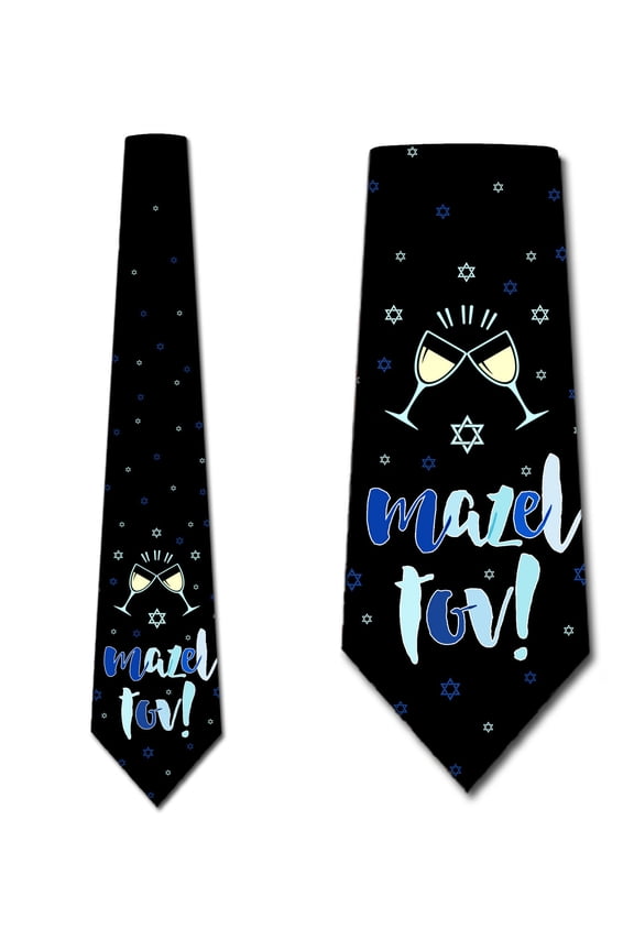 Religious Ties Mens Mazel Tov Celebration Necktie by Three Rooker