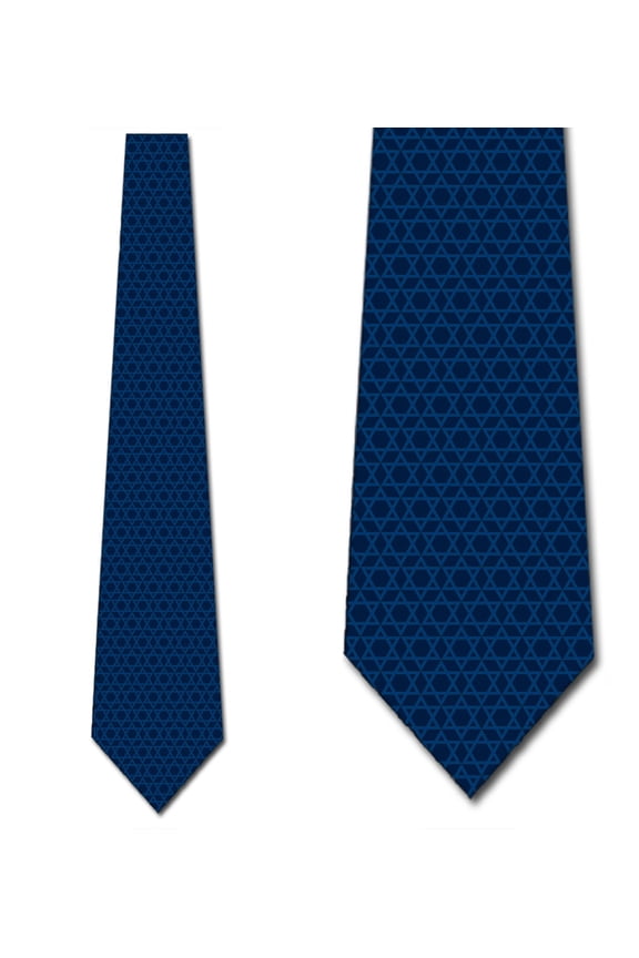 Religious Ties Mens Navy Star of David Neck Tie by Three Rooker