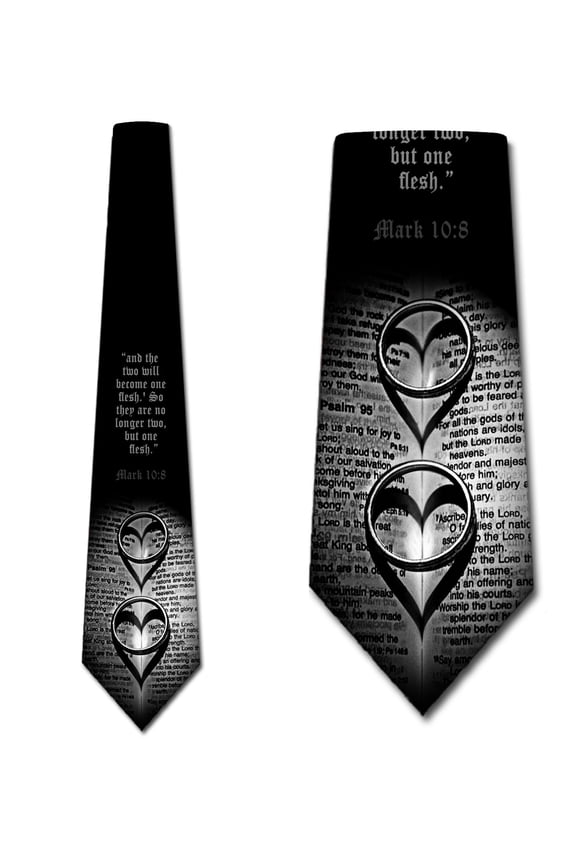 Religious Ties Mens Wedding Bible Necktie by Three Rooker