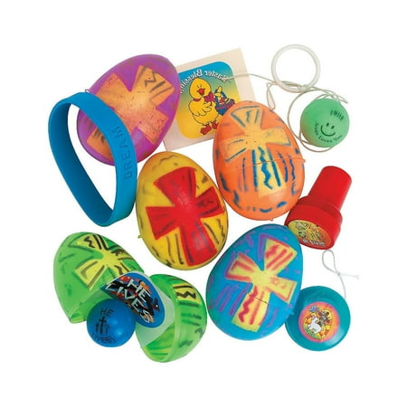 Religious Toy Filled Bright Eggs (2Dz) - Party Supplies - 24 Pieces