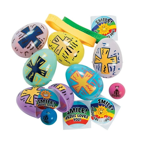 Religious Toy Filled Pastel Eggs (2Dz) - Party Supplies - 24 Pieces