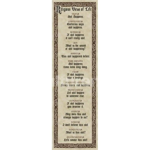 Religious Views of Life Poster Print - 36 x 12 in.