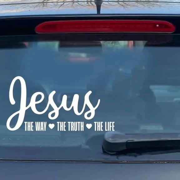 Religious Vinyl Decal for Car Window, The Way The Truth Bible Verse Sticker, Faith Based Expression for Cars Trucks and Motorcycles