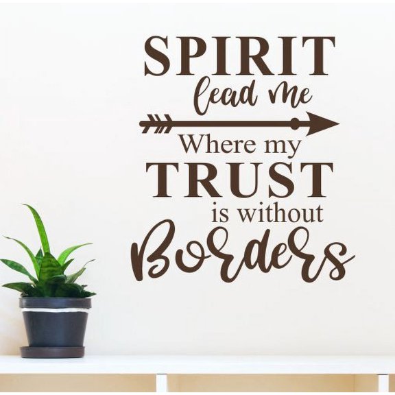 Religious Wall Art Decor Spirit Lead Me Quote Lettering Decals Stickers 21x23-Inch Chocolate Brown
