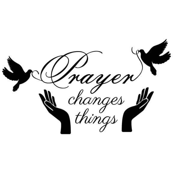 Inspirational Prayer Wall Decal – "Prayer Changes Things" Vinyl Sticker for Home & Office Decor, Black
