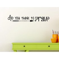 Religious Wall Quote Think To Pray Christian Wall Art Decal Sticker, Black, 23x4-Inch