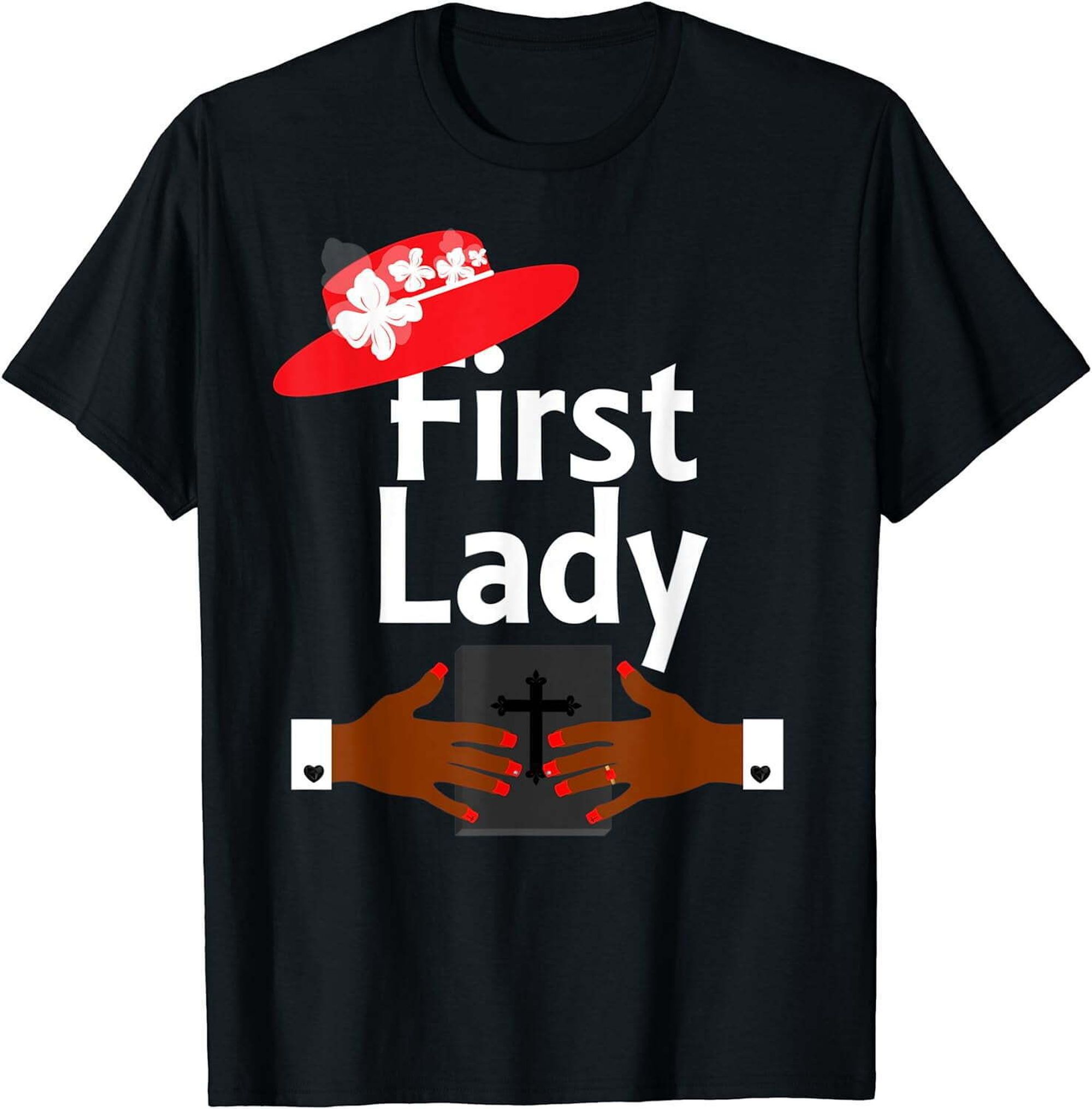 Religious Women's Red Hat T-Shirt for Christian First Ladies and ...