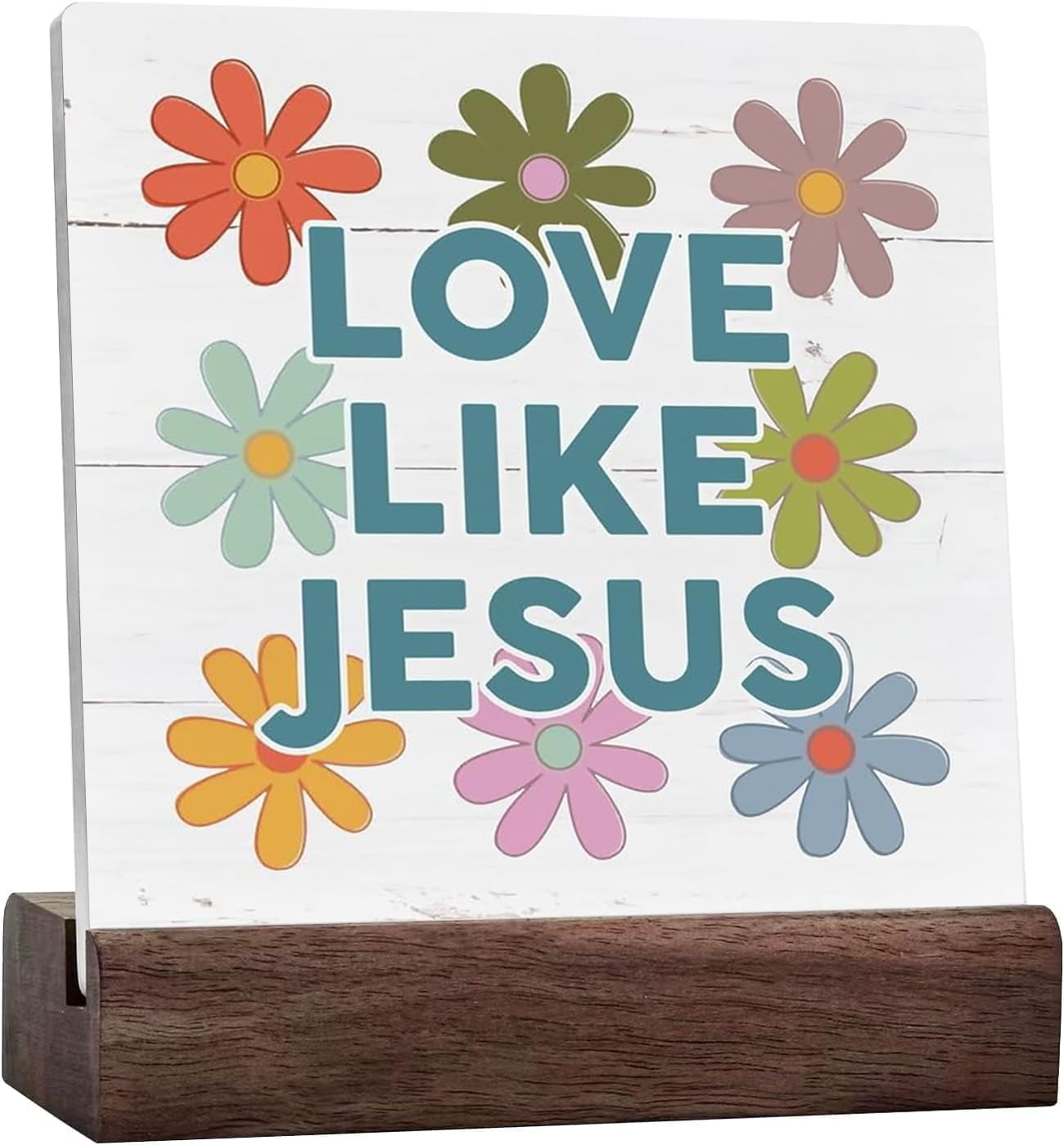 Religious Wood Signs,Love Like Jesus,Ceramic Desk Sign Decor Tabletop ...