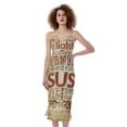 thumbnail image 1 of Religious Word Of God Print Slim Fit Midi Cami Dress, Jesus Christian Fashion Summer Maxi Sexy Casual Dress For Women, 1 of 4