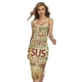 thumbnail image 1 of Religious Word Of God Printed Cross Back Cami Dress, Jesus Christian Fashion Summer Maxi Sexy Casual Dress For Women, 1 of 4