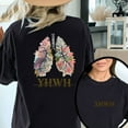 thumbnail image 1 of Religious YHWH Watercolor Leaf Lung Graphic Tees Print Tshirt Women Shirts Black S-5XL Cotton Casual Tops, 1 of 4