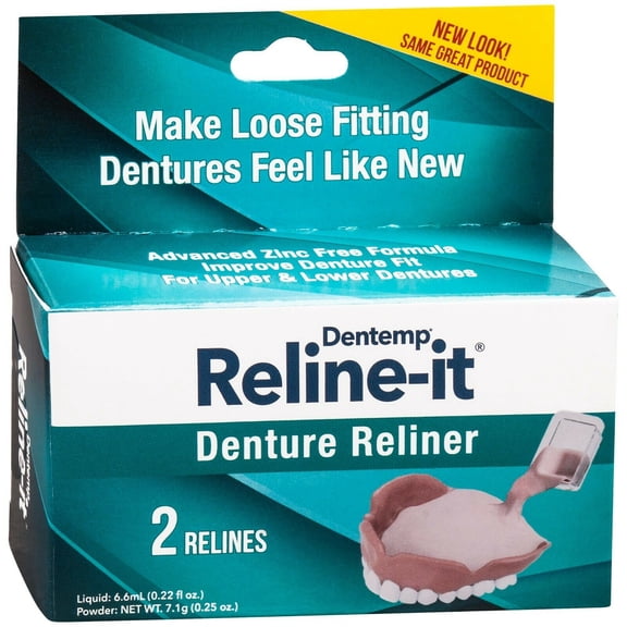 Reline-It Advanced Denture Reliner Kit for Upper and Lower Denture, 2 ea (Pack of 2)